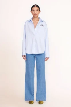 STAUD CUSTOM CLASSIC OVERSIZED SHIRT | OXFORD BLUE><noscript><img width=