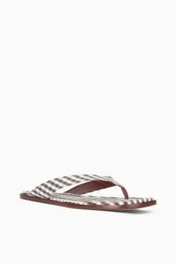 STAUD DANTE THONG DARK CHOCOLATE MICRO CHECK><noscript><img width=