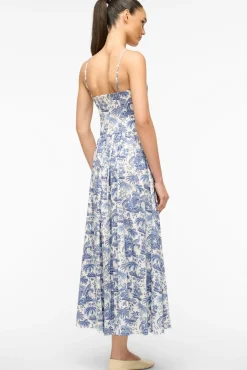 STAUD DENA DRESS BLUE TOILE><noscript><img width=