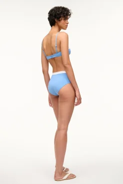 STAUD DEVON HIGH RISE BIKINI BOTTOM AZURE WHITE><noscript><img width=