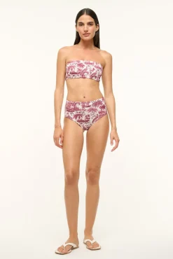 STAUD DEVON HIGH RISE BIKINI BOTTOM BORDEAUX TOILE><noscript><img width=