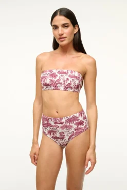 STAUD DEVON HIGH RISE BIKINI BOTTOM BORDEAUX TOILE><noscript><img width=