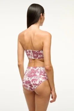 STAUD DEVON HIGH RISE BIKINI BOTTOM BORDEAUX TOILE><noscript><img width=
