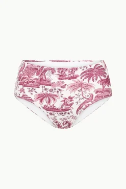 STAUD DEVON HIGH RISE BIKINI BOTTOM BORDEAUX TOILE><noscript><img width=