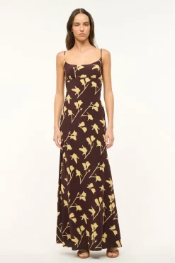 STAUD DINAH DRESS EARTH PRESSED FLORAL> The Evening Edit