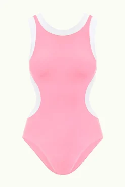 STAUD DOLCE ONE PIECE CORAL PINK WHITE><noscript><img width=