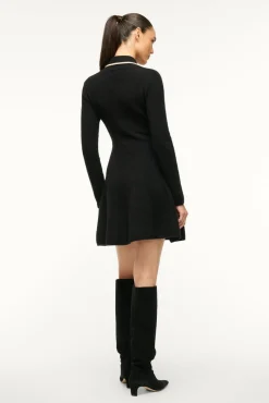 STAUD DUJOUR DRESS BLACK IVORY><noscript><img width=