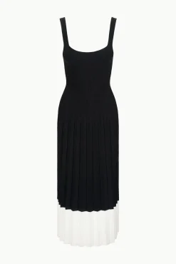 STAUD ELLISON DRESS BLACK IVORY><noscript><img width=