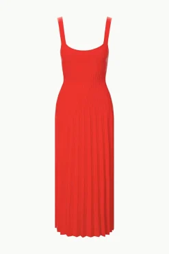 STAUD ELLISON DRESS RED ROSE><noscript><img width=