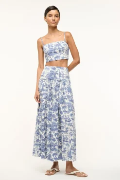 STAUD FEDERICO TANK BLUE TOILE> Tops