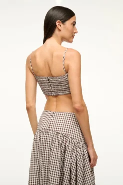 STAUD FEDERICO TANK DARK CHOCOLATE GINGHAM><noscript><img width=