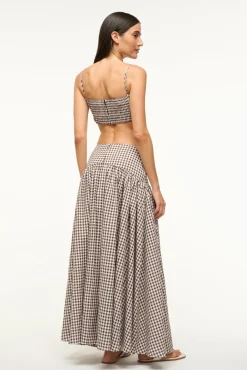 STAUD FEDERICO TANK DARK CHOCOLATE GINGHAM><noscript><img width=