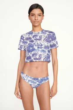 STAUD FERNANDA TOP BLUE TOILE> Swim|Cover-ups