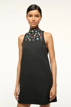 STAUD FINN DRESS BLACK CELESTIAL> The Evening Edit|Mini Dresses