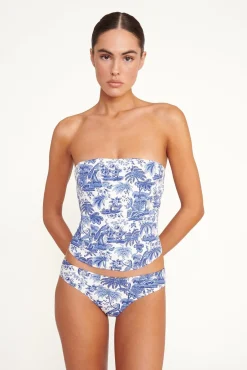 STAUD FRANCESCA BIKINI TOP BLUE TOILE> Swim