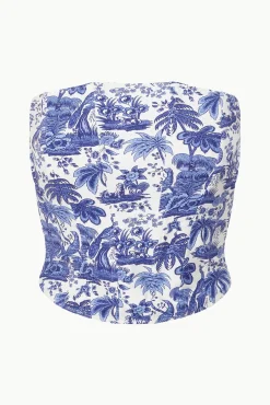 STAUD FRANCESCA BIKINI TOP BLUE TOILE><noscript><img width=