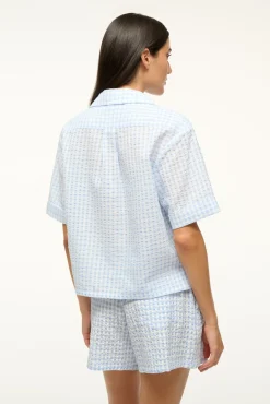 STAUD GABI SHIRT SKY GINGHAM><noscript><img width=