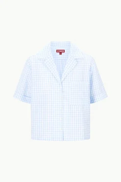 STAUD GABI SHIRT SKY GINGHAM><noscript><img width=
