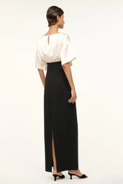 STAUD GARNET DRESS IVORY BLACK><noscript><img width=