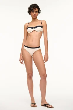 STAUD GEMMA BIKINI BOTTOM IVORY BLACK> Swim