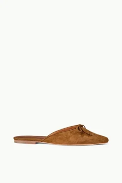 STAUD GINA MULE TAN SUEDE> Mules & Flats