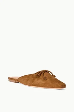 STAUD GINA MULE TAN SUEDE> Mules & Flats