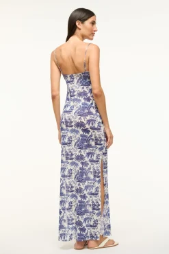 STAUD HASTINGS MAXI DRESS BLUE TOILE><noscript><img width=