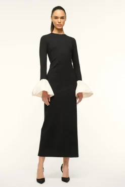 STAUD HAWTHORNE MAXI DRESS BLACK IVORY> The Evening Edit|Maxi Dresses
