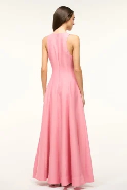 STAUD HEIKE DRESS DAMASK PINK><noscript><img width=