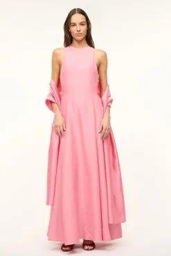 STAUD HEIKE DRESS DAMASK PINK><noscript><img width=