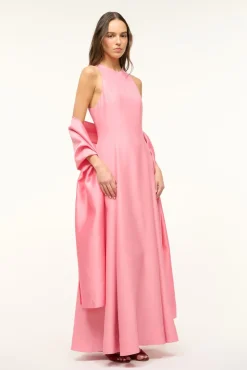 STAUD HEIKE DRESS DAMASK PINK><noscript><img width=