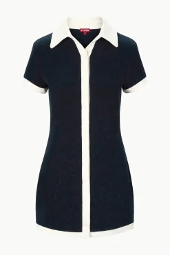 STAUD HOLTZ DRESS NAVY WHITE><noscript><img width=