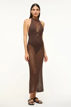 STAUD JANE DRESS DARK CHOCOLATE><noscript><img width=