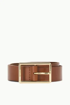 STAUD JEANS BELT - TAN YELLOW GOLD> Accessories