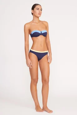 STAUD JO BALCONETTE BIKINI TOP NAVY COLORBLOCK><noscript><img width=
