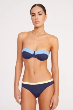 STAUD JO BALCONETTE BIKINI TOP NAVY COLORBLOCK><noscript><img width=