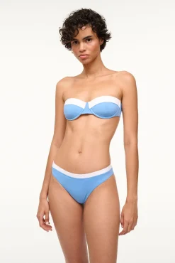 STAUD JO BALCONETTE BIKINI TOP AZURE WHITE><noscript><img width=