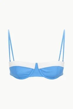 STAUD JO BALCONETTE BIKINI TOP AZURE WHITE><noscript><img width=
