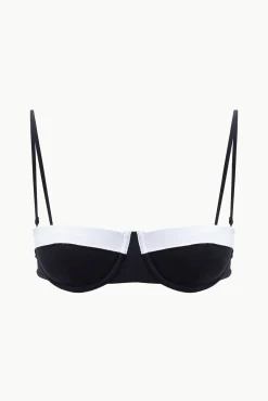STAUD JO BALCONETTE BIKINI TOP BLACK WHITE><noscript><img width=