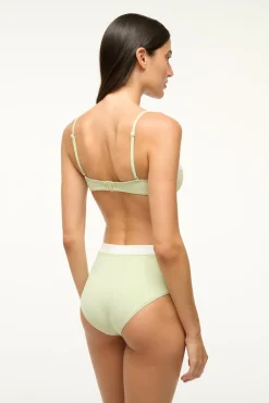 STAUD JO BALCONETTE BIKINI TOP PALE JADE/WHITE> Swim|Bikinis