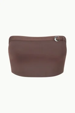 STAUD JUNO BIKINI TOP DARK CHOCOLATE><noscript><img width=