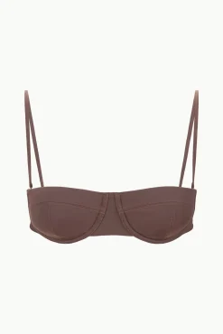 STAUD JUNO BIKINI TOP DARK CHOCOLATE><noscript><img width=