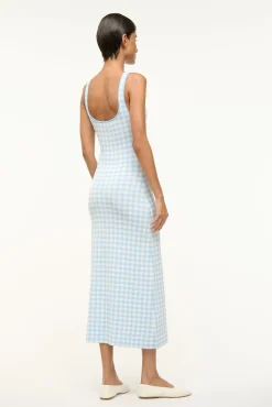 STAUD KATIE DRESS SKY GINGHAM><noscript><img width=