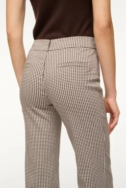 STAUD KNACK PANT DARK CHOCOLATE MICRO CHECK><noscript><img width=