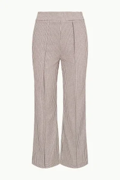 STAUD KNACK PANT DARK CHOCOLATE MICRO CHECK><noscript><img width=