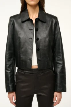 STAUD LEATHER MARINO JACKET><noscript><img width=