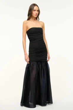 STAUD LIYA DRESS BLACK NAVY><noscript><img width=