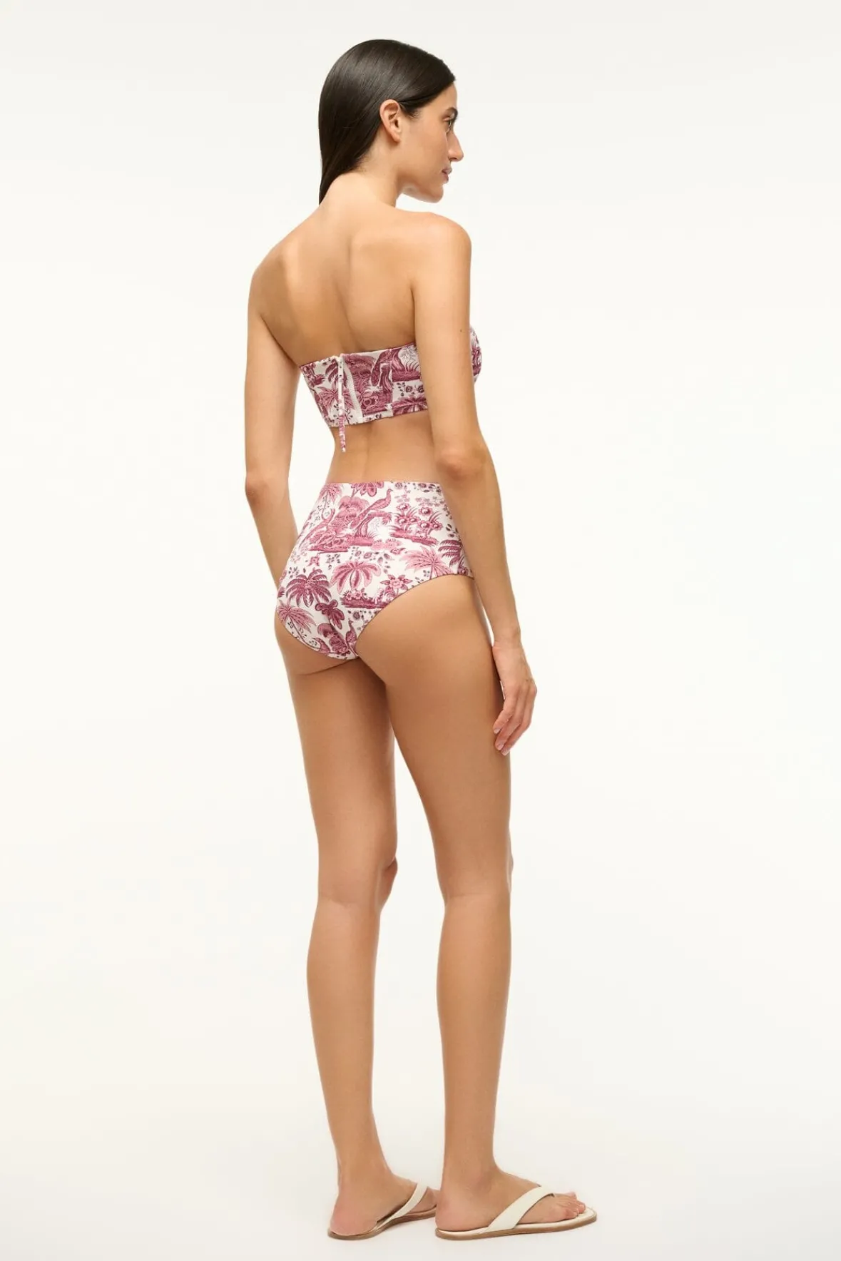 STAUD MALA BIKINI TOP BORDEAUX TOILE> Swim|Bikinis