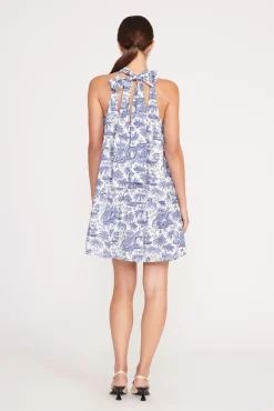 STAUD MARLOWE DRESS BLUE TOILE><noscript><img width=
