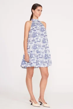 STAUD MARLOWE DRESS BLUE TOILE><noscript><img width=
